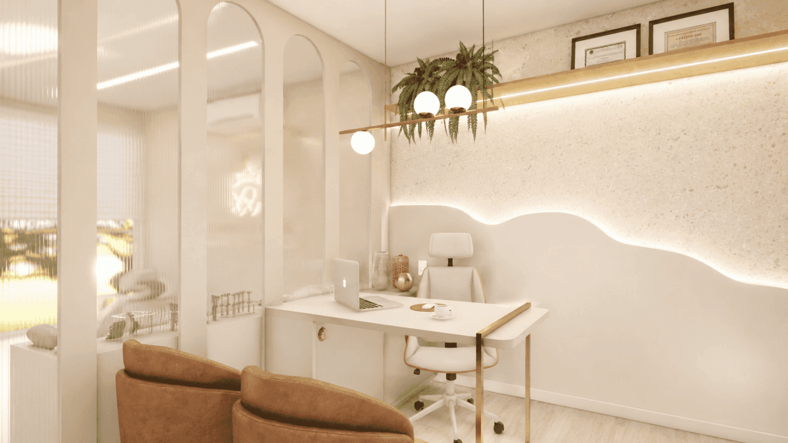 Recepção e sala de espera da clínica Odonto Reis